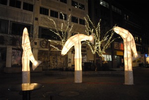 Winter Lights going up tonight in Chinatown Park